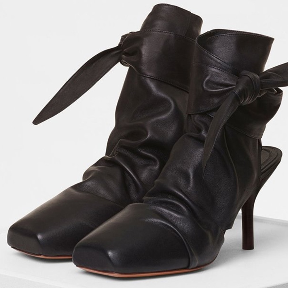 Celine backless wrap heel booties
